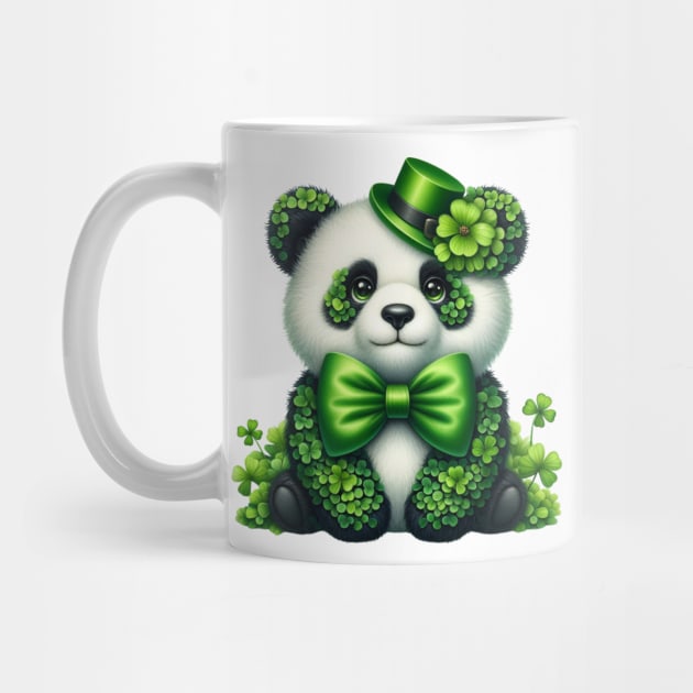 Clover Panda Bear St Patricks Day by Chromatic Fusion Studio